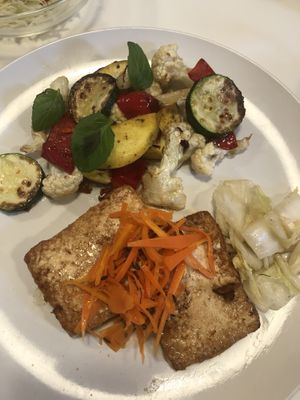 Tofu veggie dish  at Kaffetanten in Tokyo