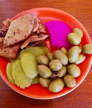 Starter with pickles at Love and Peas in The Hague