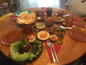 Second dinner
The big ball is the Giant Falafel Qudsi at Love and Peas in The Hague