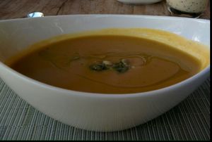 pumpkin soup at The Farm in Dubai