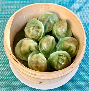 Steamed vegetable dumplings  at The Farm in Dubai