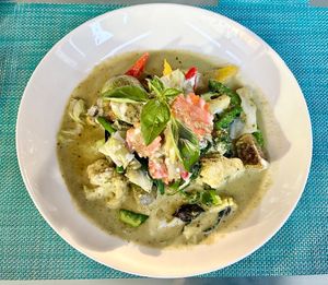 Thai green curry  at The Farm in Dubai