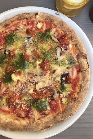 The “Nature lover” pizza. at Jurgis ir Drakonas in Vilnius