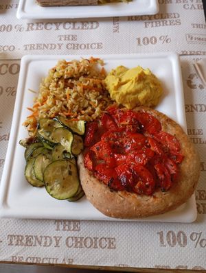 Our second plate at Mangia la Foglia Bio  in Parma