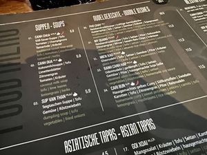 menu at Soy in Berlin