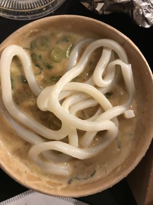 Tofu saté with extra udon noodles  at Soy in Berlin