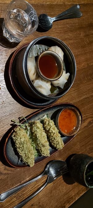 Dumplings and fried tofu😃 at Soy in Berlin