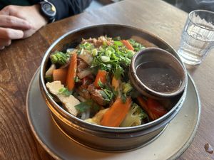 Steamed Udon with tofu and teryaki sauce  at Soy in Berlin
