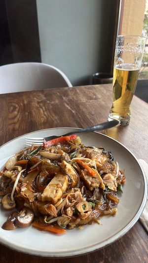 Glass noodles with Tofu and Seitan   at Soy in Berlin