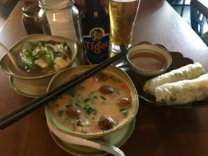 soup & summer roll starters  at Soy in Berlin