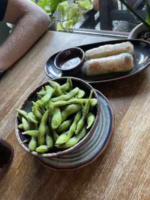 Edamame and springrolls   at Soy in Berlin