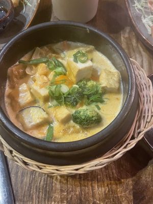 Yellow curry - with tofu and seitan   at Soy in Berlin