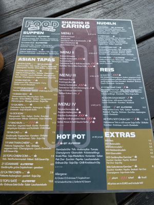 Most of the food menu in German   at Soy in Berlin