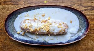 Fried banana dessert at Soy in Berlin