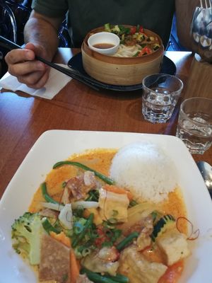Red curry with tofu and seitan at Soy in Berlin
