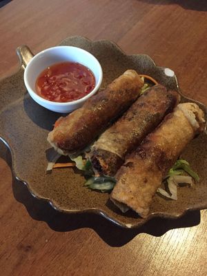 Fried mushroom rolls at Soy in Berlin