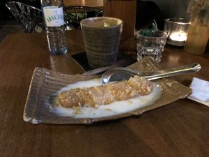 delicious dessert made of banana and peanuts at Soy in Berlin