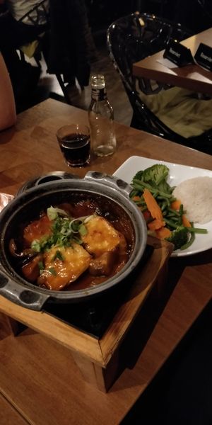 Tofu with rice at Soy in Berlin