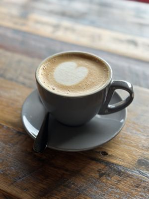 Flat white with oat milkk  at Livefast Cafe in Halls Gap