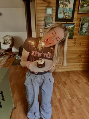 Celebrated my birthday with a vegan carrot cake!  at Livefast Cafe in Halls Gap