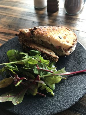 Vegan toastie at Livefast Cafe in Halls Gap