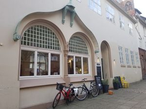 Outside at Bell and Beans in Lueneburg