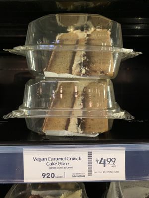 Vegan dessert selection in the cooler  at Whole Foods Market in Dayton