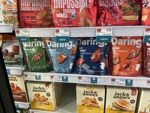 Examples of some of their frozen plant based meat products   at Whole Foods Market - Upper East Side in New York City