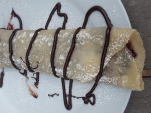 Chocolate crepes! at Pane e Marmellata in Ghasri