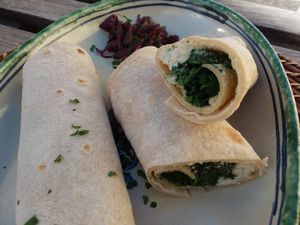 vegan wraps at Pane e Marmellata in Ghasri