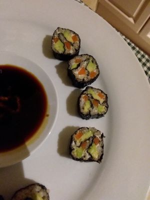 vrgan sushi at Pane e Marmellata in Ghasri