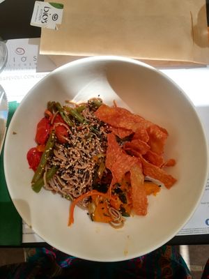 Veggie bowl with tempeh at Bio's Kitchen in Rimini