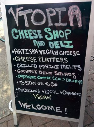 Vtopia. Vegan cheese shop & deli at Fru Fru Terra in Portland