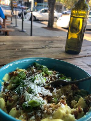 Macaroni & Cheese on a sunny Portland afternoon! at Fru Fru Terra in Portland