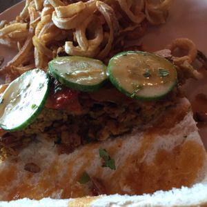 vegan ban mi  at Crooked Ewe Brewery and Ale House in South Bend