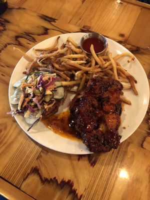 Korean Spicy Chicken sandwich, made with cauliflower  at Crooked Ewe Brewery and Ale House in South Bend