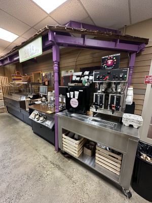 Soup and coffee bar  at Organnons Natural Market in Wrightstown