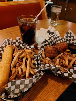 Corn Dog and Fried Chicken Basket at The Buckingham in Edmonton