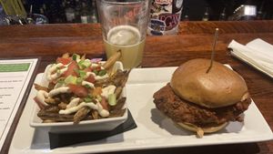 Chkn stabwich with upgraded Mexican fries  at The Buckingham in Edmonton