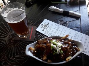 poutine! but vegan!! at The Buckingham in Edmonton