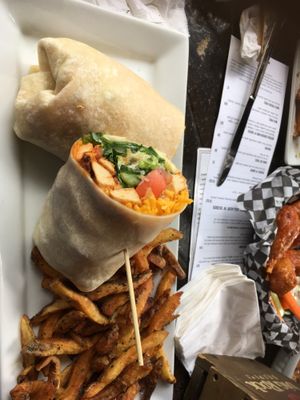 Buffalo wings wrap at The Buckingham in Edmonton