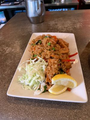 Basil fried rice spicy hot ?! ?  at Lulu's Thai Noodle Shop in Kansas City