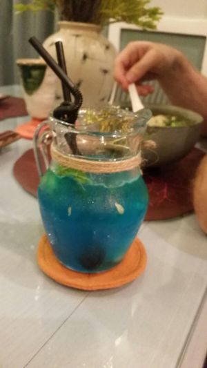 'water' a cocktail of fruits with curacao at Bong Sung Vegetarian Food - District 1 in Ho Chi Minh City