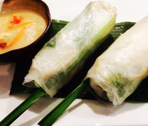 Rice Paper Rolls w Peanut Sauce!  at Bong Sung Vegetarian Food - District 1 in Ho Chi Minh City