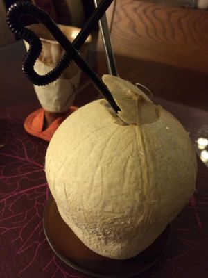 Young Coconut :) 

A great drink and dessert (if you eat the flesh after) to complement a great meal! at Bong Sung Vegetarian Food - District 1 in Ho Chi Minh City