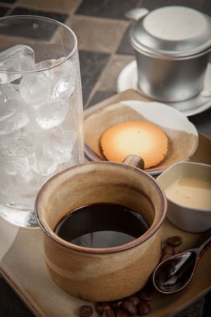 Viet nam Coffee at Bong Sung Vegetarian Food - District 1 in Ho Chi Minh City