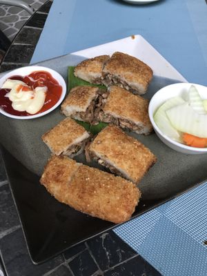 A Vietnamese dish I can’t remember what it was... a deep fried rice seiten  at Bong Sung Vegetarian Food - District 1 in Ho Chi Minh City