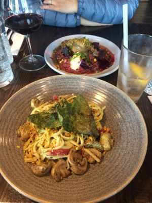 Mushroom alfredo at Town Tonic in Christchurch