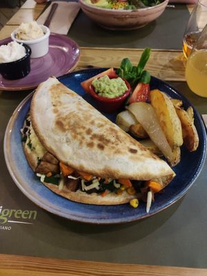 Tempeh and cheese wrap at BodhiGreen Vegetariano in Alicante