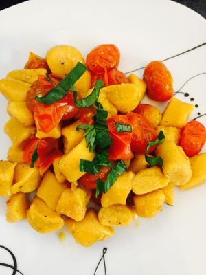 Sweet Potato Gnocchi at Purolove Vegan Gourmet in Panama City